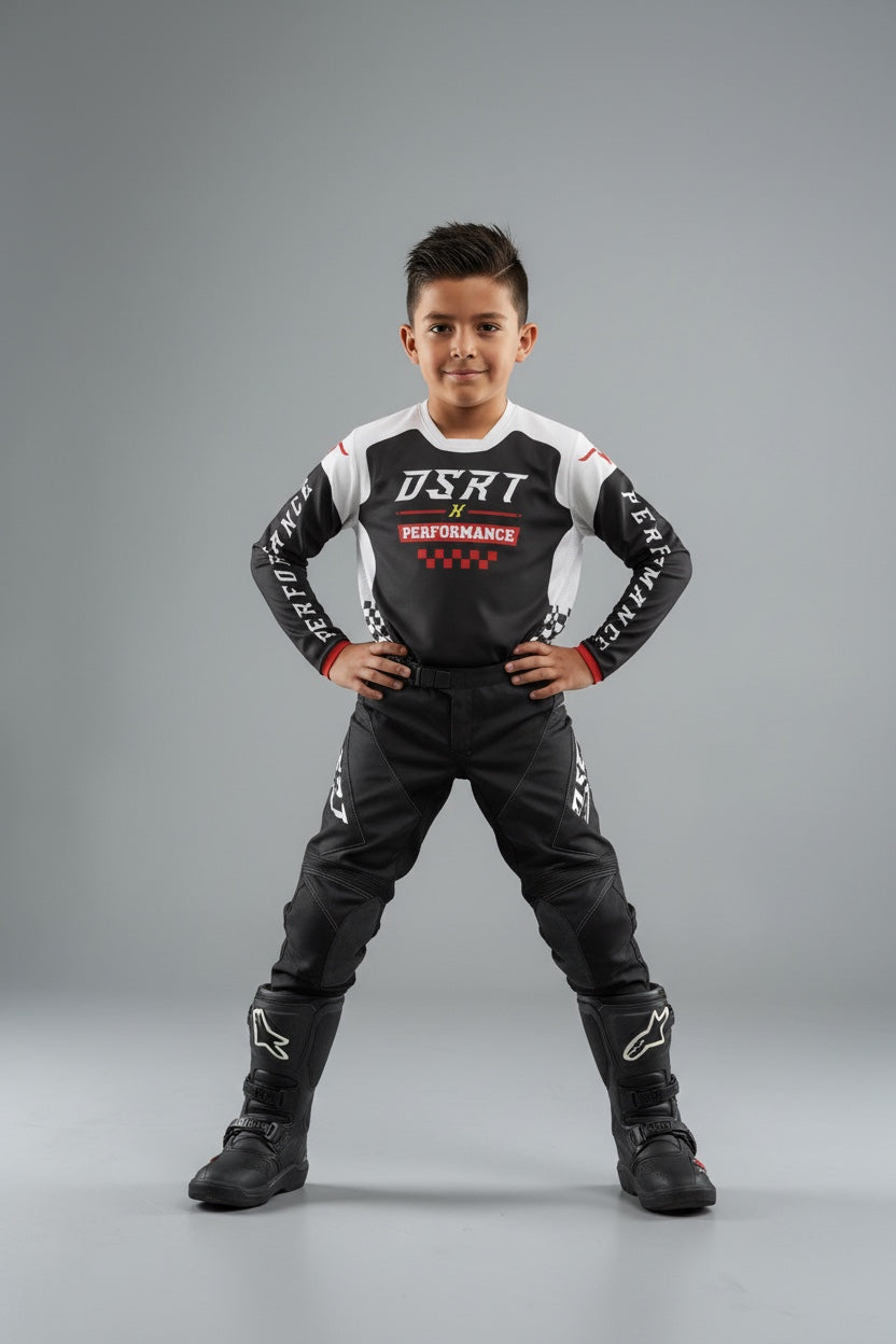 WHITE VELOCITY Moto Jersey Youth