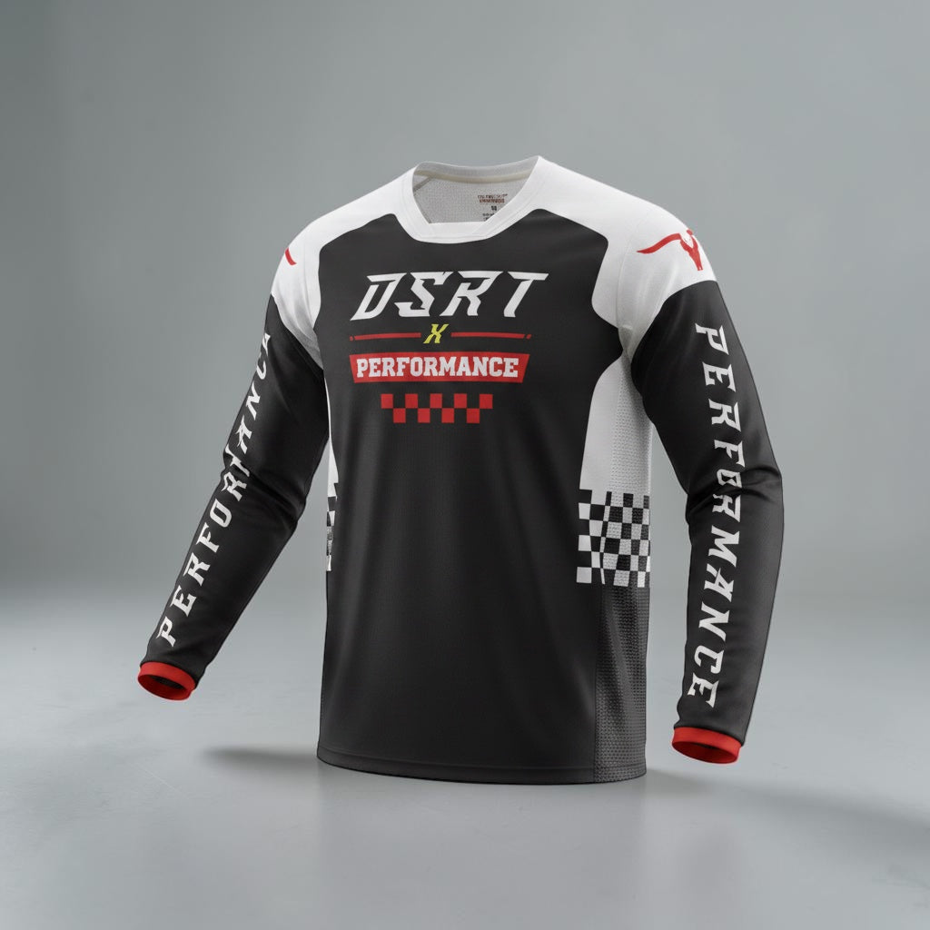 WHITE VELOCITY Moto Jersey