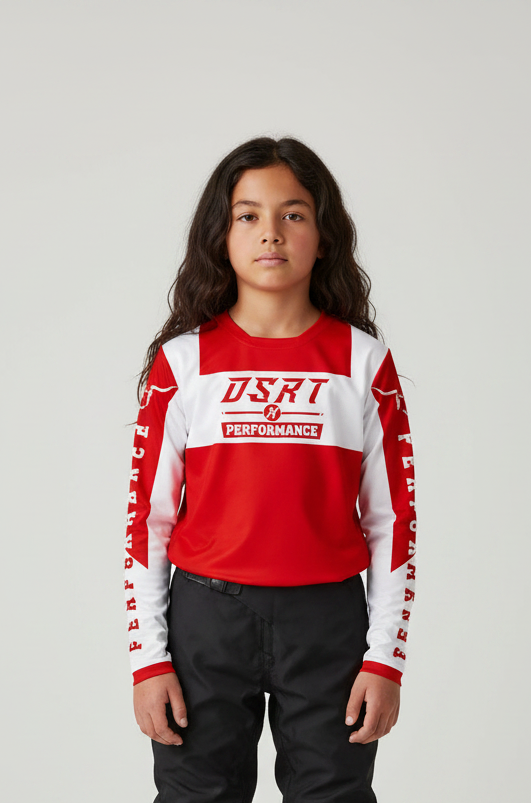 "CLASSIC" Red Moto Jersey Youth
